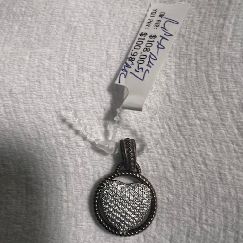 Judith Ripka Sterling 0.34 ct Pave CZ Heart Enhancer